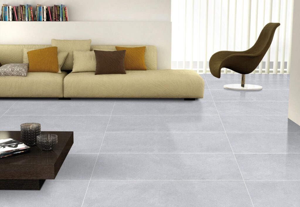 Ardesia Silver Concrete Porcelain Tile floor and wall installation in Tampa Florida