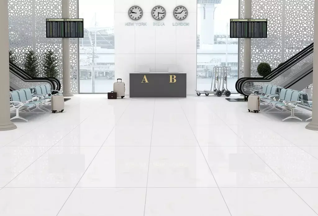 Nube Bianca Porcelain Tile — an elegant marble-look tile in soft cloud-white tones with delicate veining that brings brightness and sophistication to any space. Available in polished or satin finishes, it combines luxury design with durability, water resistance, and easy maintenance. Ideal for stylish floors and walls in kitchens, bathrooms, and modern living areas.