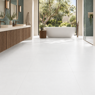 Essenza Bianco Porcelain Tile Soft Matt Style by Pamesa at The Flooring District