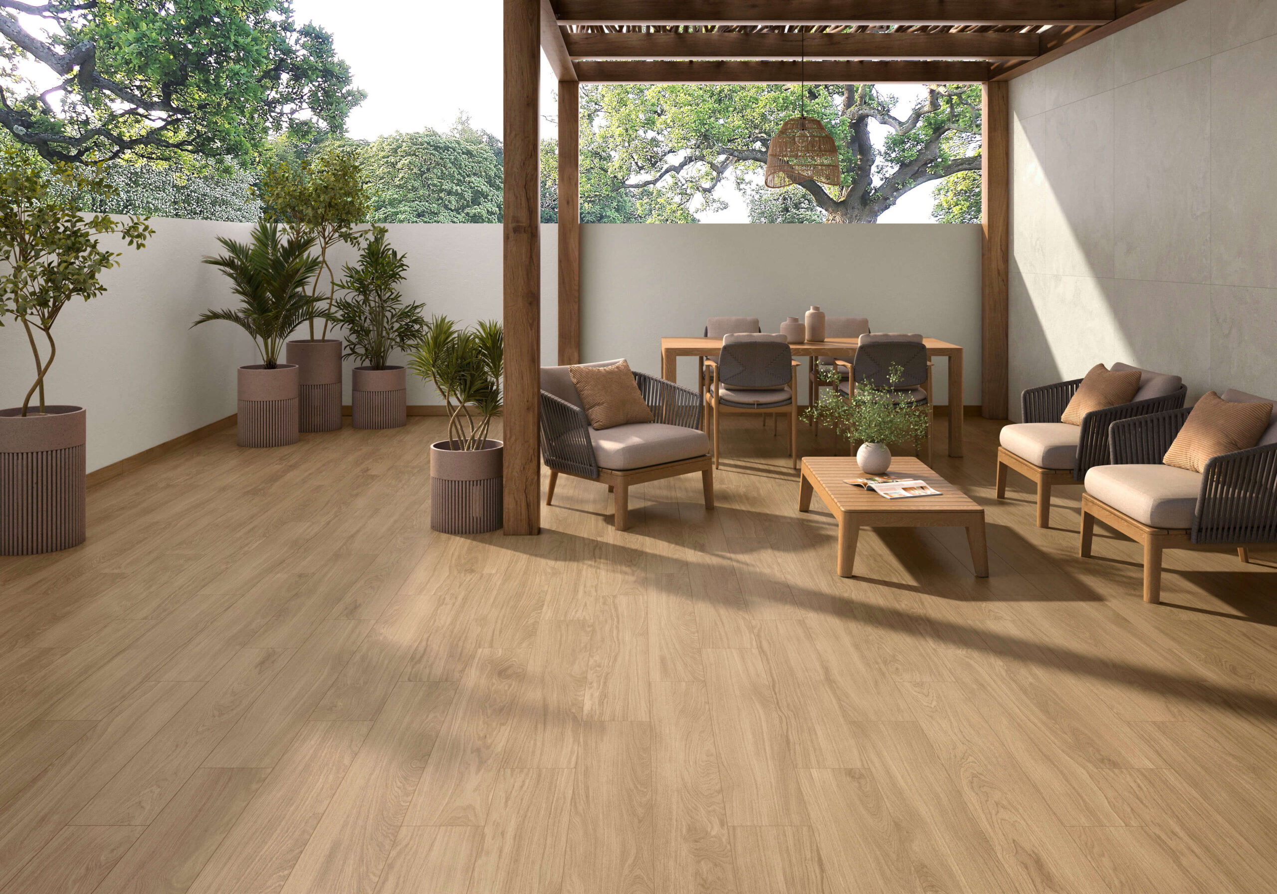 Kalon Roble wood Look porcelain tile in Tampa Florida by The Flooring District
