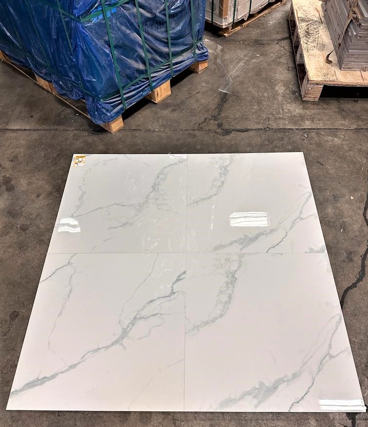 Calacatta White Marble Porcelain Tile 24x24