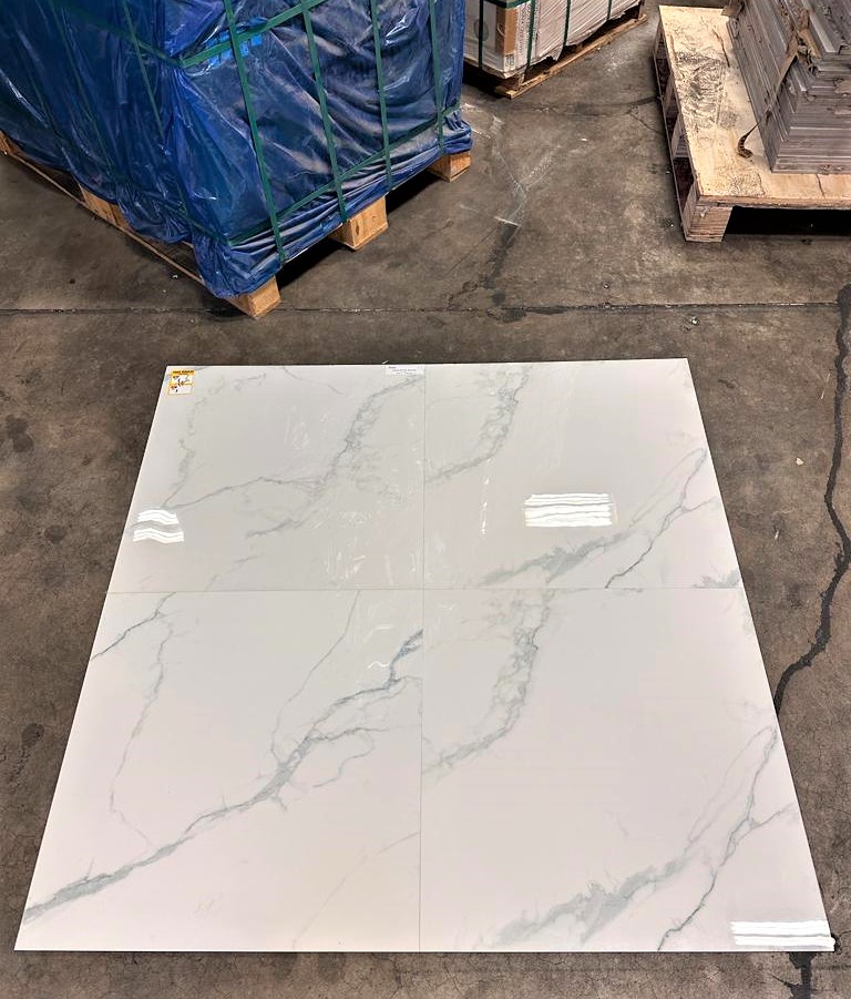 Calacatta White Marble Porcelain Tile 24x24