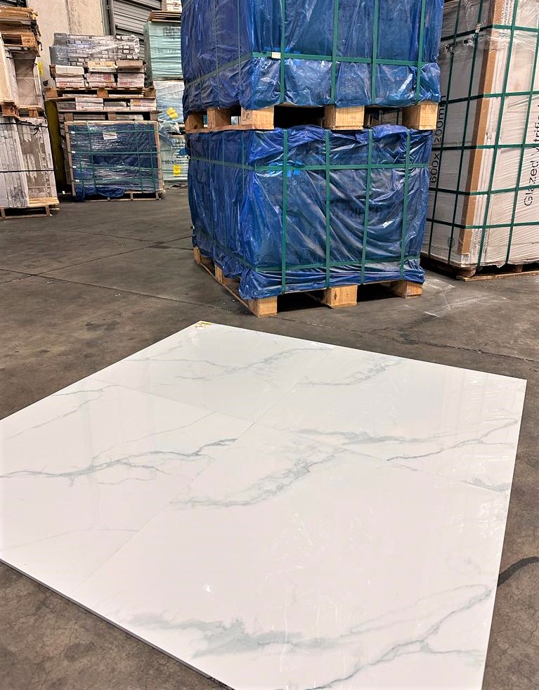 Calacatta White Marble Porcelain Tile 24x24