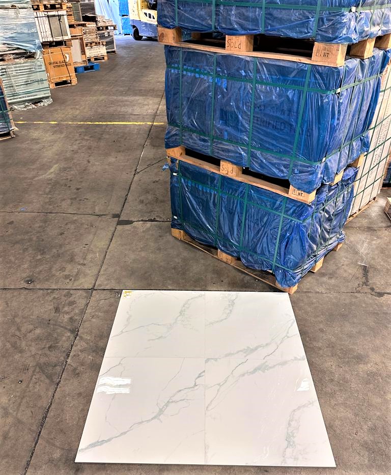Calacatta White Marble Porcelain Tile 24x24