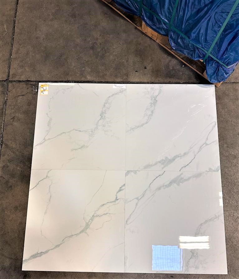 Calacatta White Marble Porcelain Tile 24x24