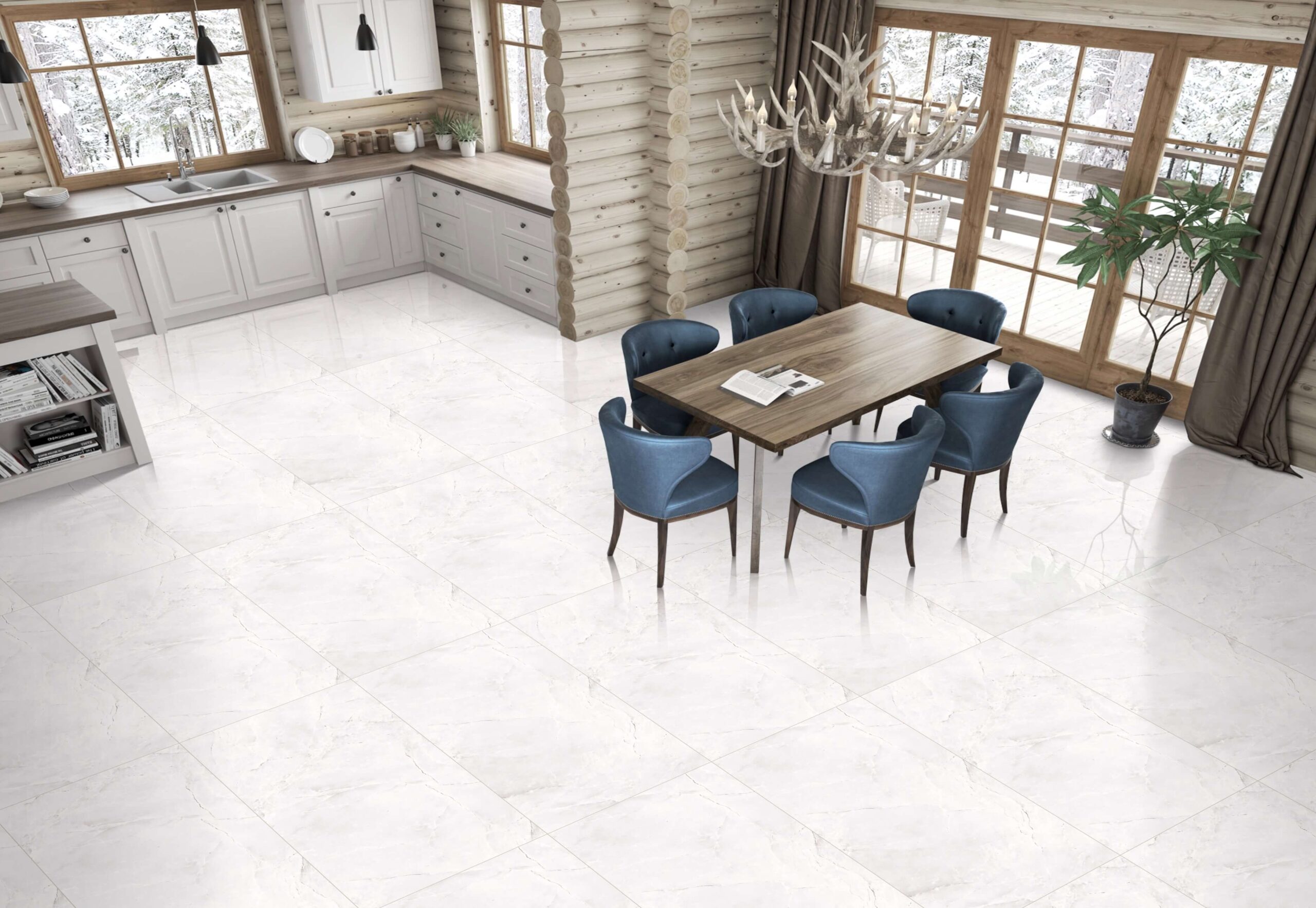Armani White Porcelain Tile at The Flooring District
