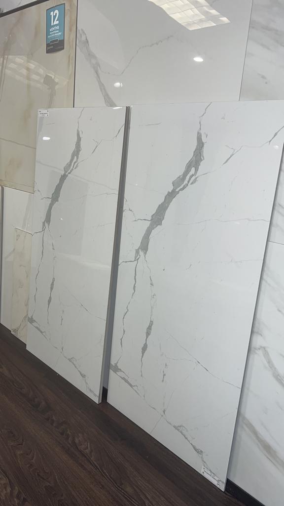 Statuario Quantum Polished Porcelain Stone Look Floor and Wall Tile