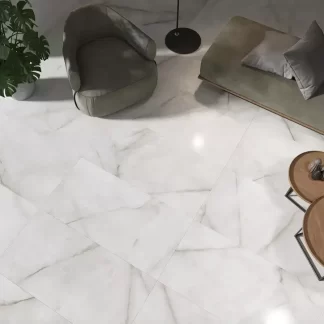 Baltra Pearl Satin 24x48, White Flooring Tile, Flooring Tile, Marble Look Porcelain Tile,