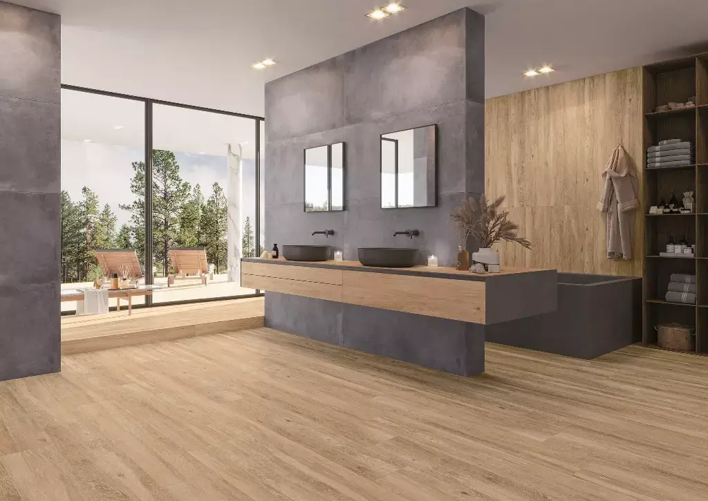 Atelier Natural porcelain tile, 10x60 wood look tile, natural wood look porcelain, plank porcelain tile, natural plank tile, porcelain flooring, wood grain porcelain, natural wood look plank, long format porcelain tile, matte finish porcelain tile, porcelain tile for floor, living room flooring, bathroom porcelain tile, kitchen porcelain plank