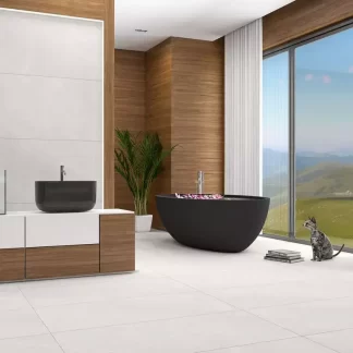 Elegant Bianco Mate Porcelain Tile β a refined marble-look porcelain in luminous white tones with subtle veining and a smooth matte finish. Combining the elegance of natural marble with the practicality of porcelain, it offers durability, water resistance, and easy maintenance. Perfect for creating timeless floors and walls in kitchens, bathrooms, and living areas.