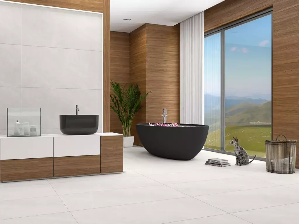 Elegant Bianco Mate Porcelain Tile β a refined marble-look porcelain in luminous white tones with subtle veining and a smooth matte finish. Combining the elegance of natural marble with the practicality of porcelain, it offers durability, water resistance, and easy maintenance. Perfect for creating timeless floors and walls in kitchens, bathrooms, and living areas.