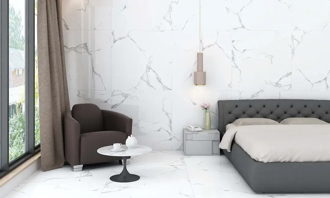 Evon Statuario Marble Porcelain Tile 32"X32", porcelain tile, Floor, marble tile, marble porcelain tile,