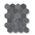 Mirava Beton Black Porcelain Glossy Hexagon Mosaic 3