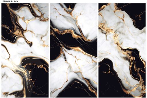 Ebilo Black and Gold Porcelain Tile, gold porcelain tile, gold tiles floor and walls, the flooring district