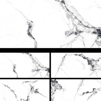 Calacatta Noche Porcelain Tile, the flooring district, black and white porcelain tiles, Calacatta looks porcelain tiles, white and Black marble looks porcelain tiles