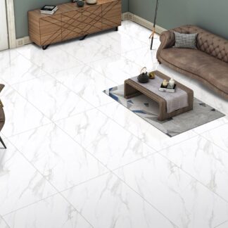 Satvario Pearl Porcelain Tiles, white marble porcelain tile, white and grey porcelain tile, floor and walls, carrara porcelain tile, statuario porcelain tile, white flooring, the flooring district