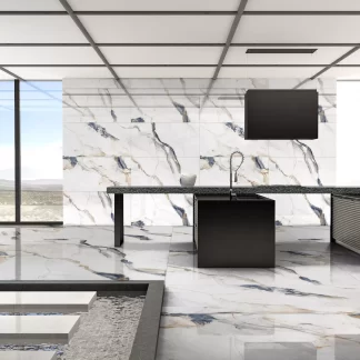 Zara Blue Glossy Porcelain Tile 24X48