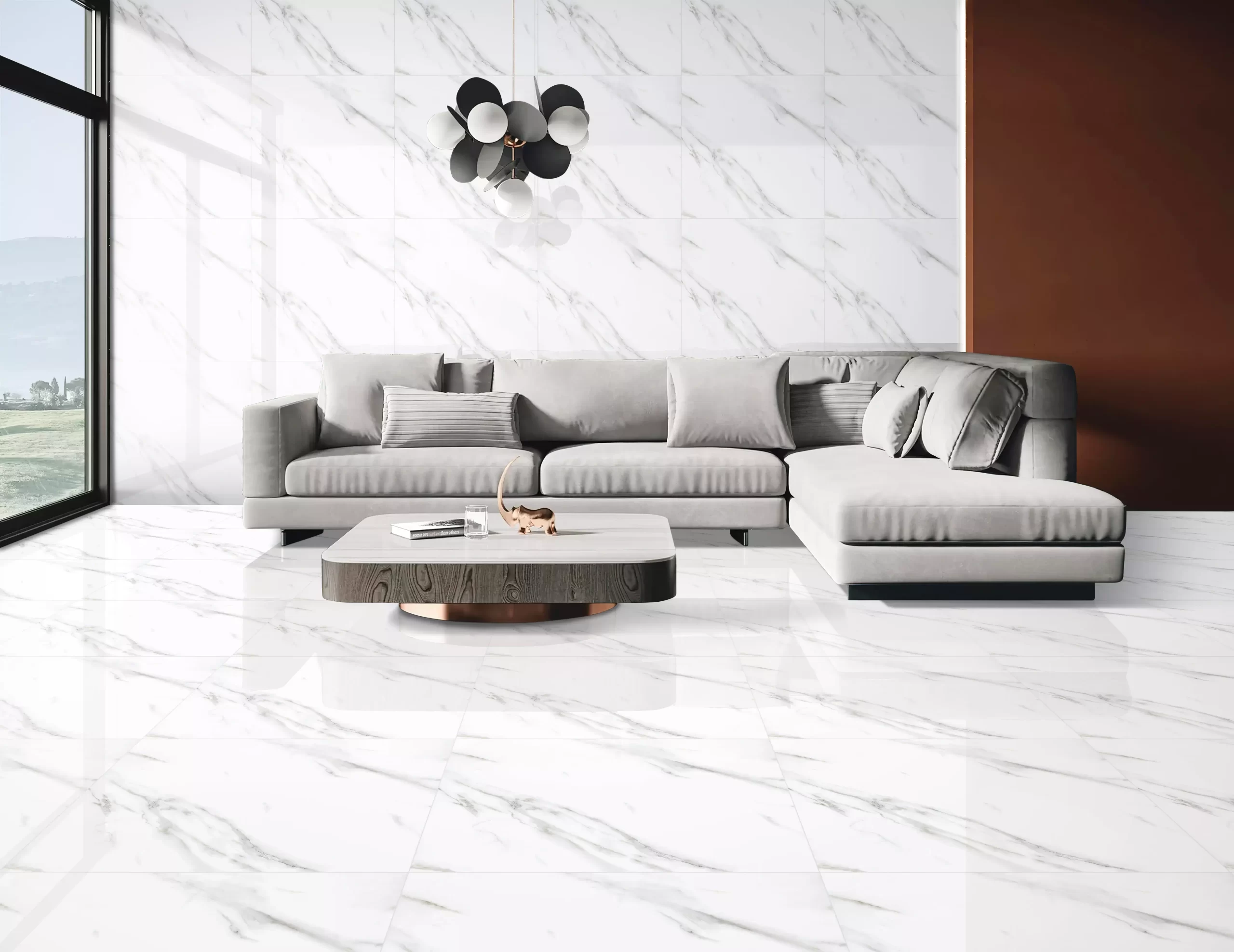 Thunder White porcelain tile, white marble look porcelain, polished porcelain tile, matte porcelain tile, large format porcelain tile, luxury porcelain flooring, marble effect porcelain, white porcelain flooring, white wall tile, elegant porcelain tile, bathroom marble look porcelain, kitchen porcelain tile, living room porcelain flooring