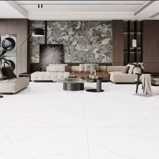 CALACATTA QUEEN, White Porcelain Tile, Tile, Flooring Tile, Porcelain 32"x32", High Glossy Finish, Rectified Edges