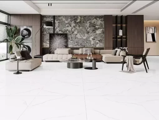 CALACATTA QUEEN, White Porcelain Tile, Tile, Flooring Tile, Porcelain 32"x32", High Glossy Finish, Rectified Edges