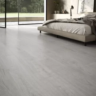 Clash Wood Grey 8x48 Porcelain Tile — modern wood-look porcelain in elegant grey tones with realistic grain details. The long 8x48 plank format creates a natural wood effect while offering the durability and easy maintenance of porcelain. Perfect for floors and walls in kitchens, bathrooms, and living areas.