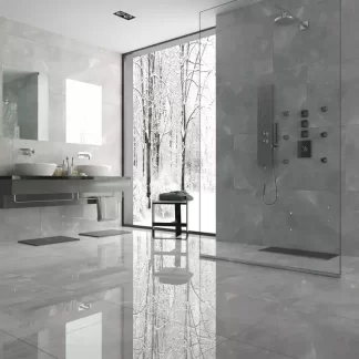 Pulpis Grey Polished Porcelain Tile β a refined marble-look porcelain in deep grey tones with subtle veining and a high-gloss polished finish. Its elegant surface enhances sophistication and brightness while delivering durability, water resistance, and easy maintenance. Ideal for stylish floors and walls in kitchens, bathrooms, and modern living spaces.