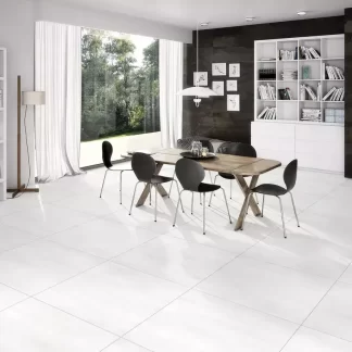 Tokyo White Matte Porcelain Tile — a sleek and modern porcelain tile in pure white with a smooth matte finish. Designed for contemporary interiors, it combines minimalist style with durability, water resistance, and easy maintenance. Ideal for clean and elegant floors and walls in kitchens, bathrooms, and living spaces.