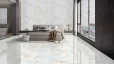 Vita Bella 24x48 porcelain tile featuring a sophisticated white marble look with soft grey veining. Large-format design ideal for modern floors and walls, offering a luxurious appearance, high durability, and easy maintenance for bathrooms, kitchens, and living areas.