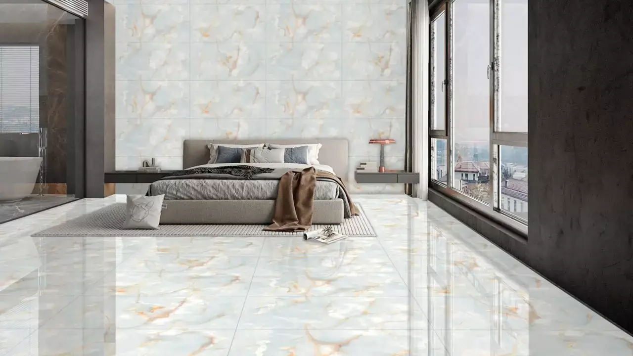 Vita Bella 24x48 porcelain tile featuring a sophisticated white marble look with soft grey veining. Large-format design ideal for modern floors and walls, offering a luxurious appearance, high durability, and easy maintenance for bathrooms, kitchens, and living areas.