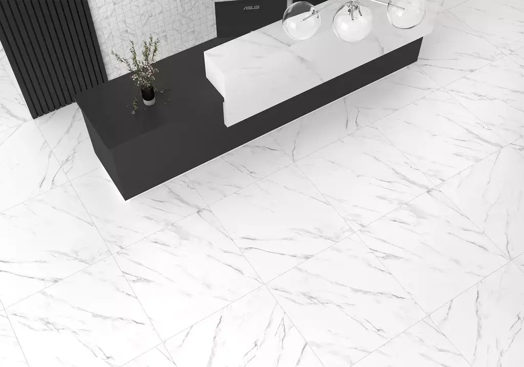 Zermatt White 36x36 Porcelain Tile β a large-format white porcelain tile inspired by subtle marble tones, offering a clean and elegant aesthetic. Its spacious design enhances brightness and visual continuity, perfect for modern floors and walls in kitchens, bathrooms, and open living spaces. Durable, easy to maintain, and ideal for contemporary interiors.