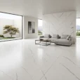 Endless Artic Stone 24x48 Porcelain Tile featuring a white marble-look surface with elegant gray veining, displayed in an eight-tile catalog layout.