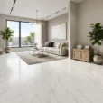 Endless Statuario Pearl 24x48 Porcelain Tile featuring a white marble-look surface with soft gray veining, displayed in a front-facing four-tile layout on a white background.