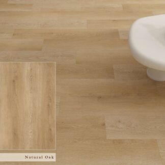 Natural Oak SPC vinyl flooring with a classic honey wood look installed in a modern home by The Flooring District in Tampa, Florida.