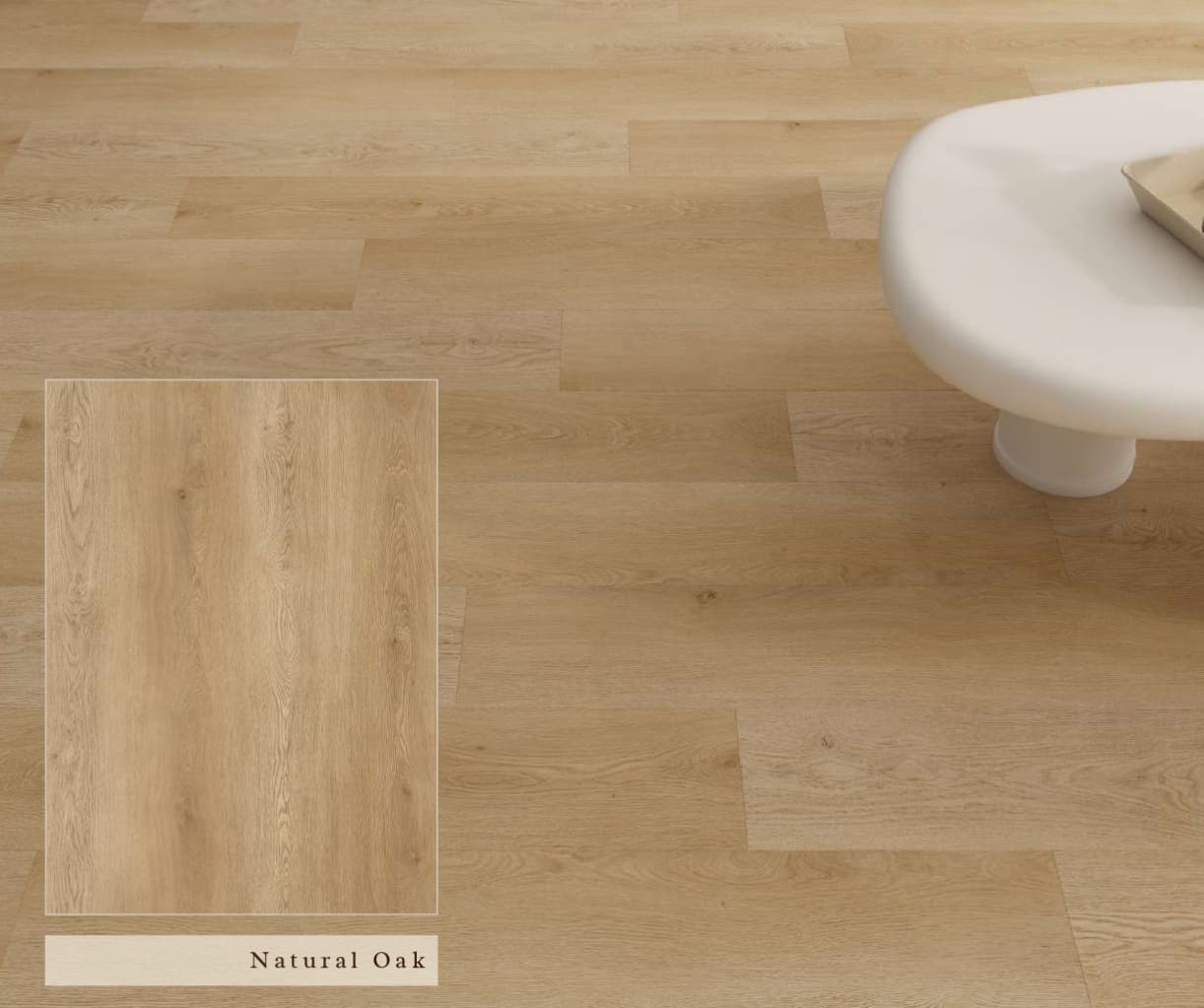 Natural Oak SPC vinyl flooring with a classic honey wood look installed in a modern home by The Flooring District in Tampa, Florida.