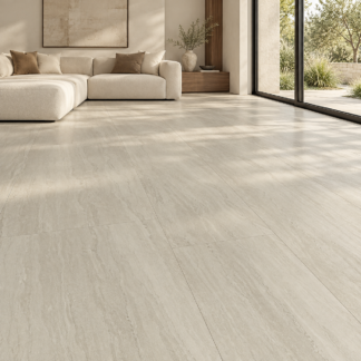 Dorset Taupe 24x48 Matt Porcelain Tile, Natural Travertine Vein Cut Look by Pamesa at The Flooring District