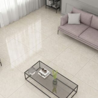 Crema Marfil Matt porcelain tile with a warm cream marble look for luxury interior design by The Flooring District in Tampa, Florida.