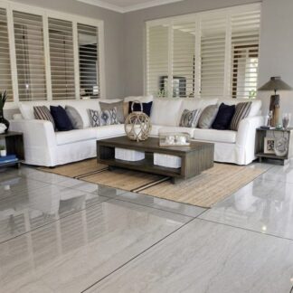 Dorset Blanco porcelain tile with a matte white natural stone look for luxury flooring by The Flooring District in Tampa, Florida.