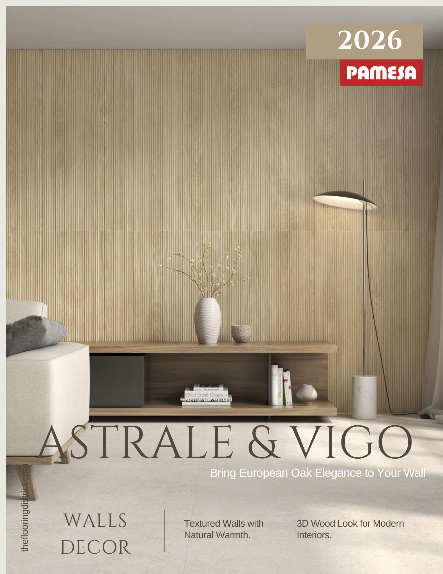 Astrale Haya Wall Decor Wood Bambu 3D Porcelain Tile by Pamesa Ceramic at The Flooring District