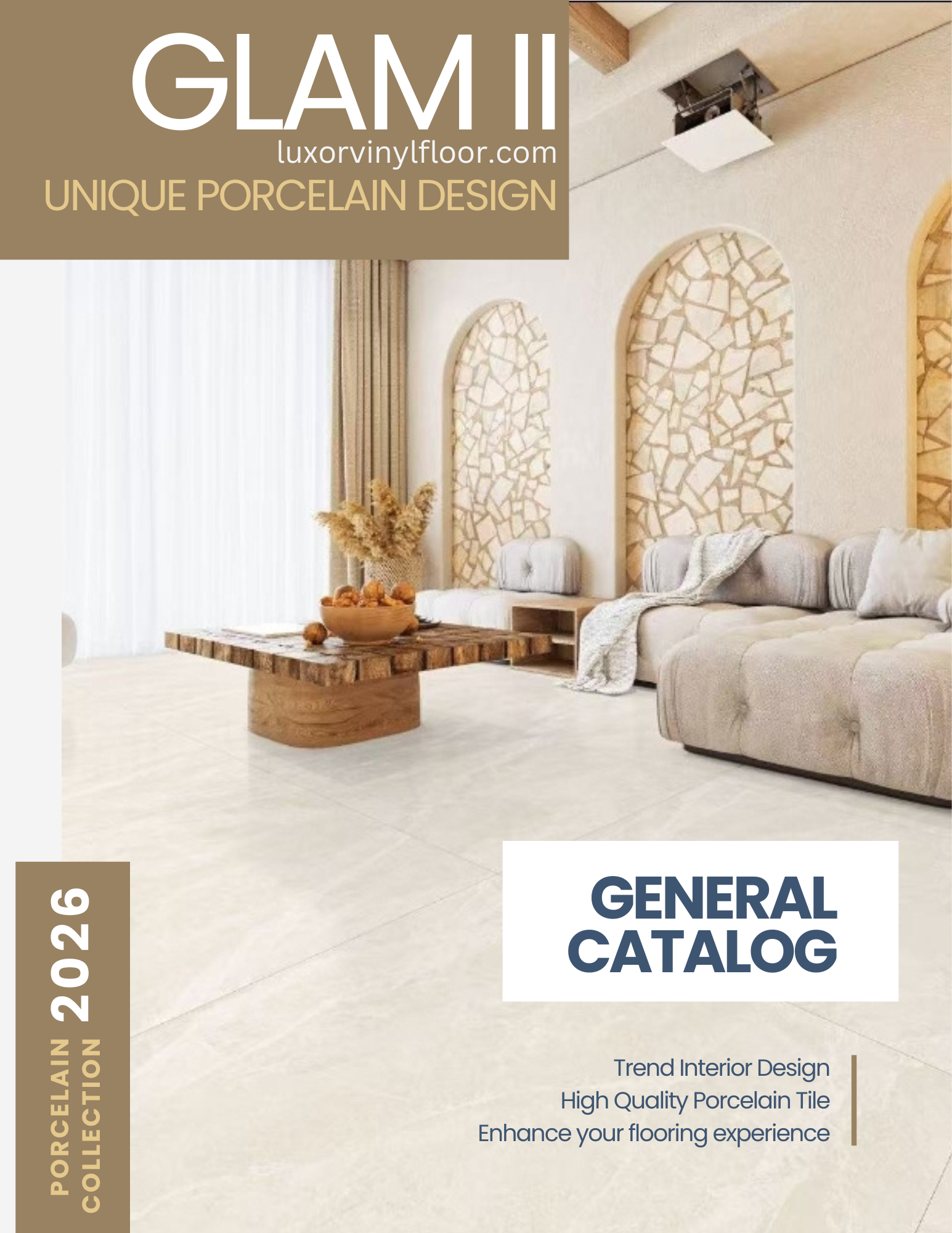 GLAM II luxury porcelain tile 2026 general catalog featuring high quality porcelain flooring for modern interior design