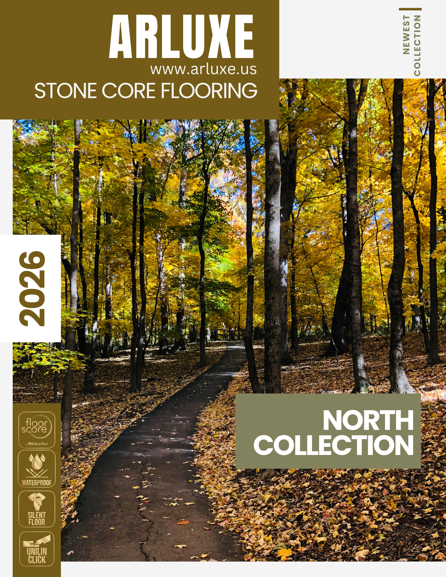North Collection high quality SPC flooring with 9x48 waterproof wood-look planks, 30 mil wear layer, 8mm thickness, and modern oak-inspired colors