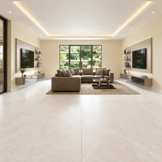 Coralstone Marfil 24x48 Matte Porcelain Tile featuring a soft ivory-beige stone look and subtle natural texture, displayed in a front-facing product view.