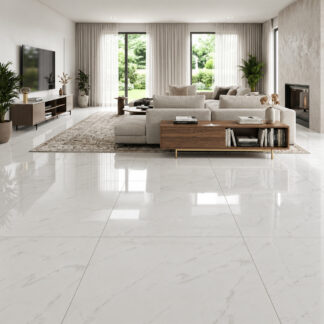 Calacatta Moza 32x32 glossy porcelain tile