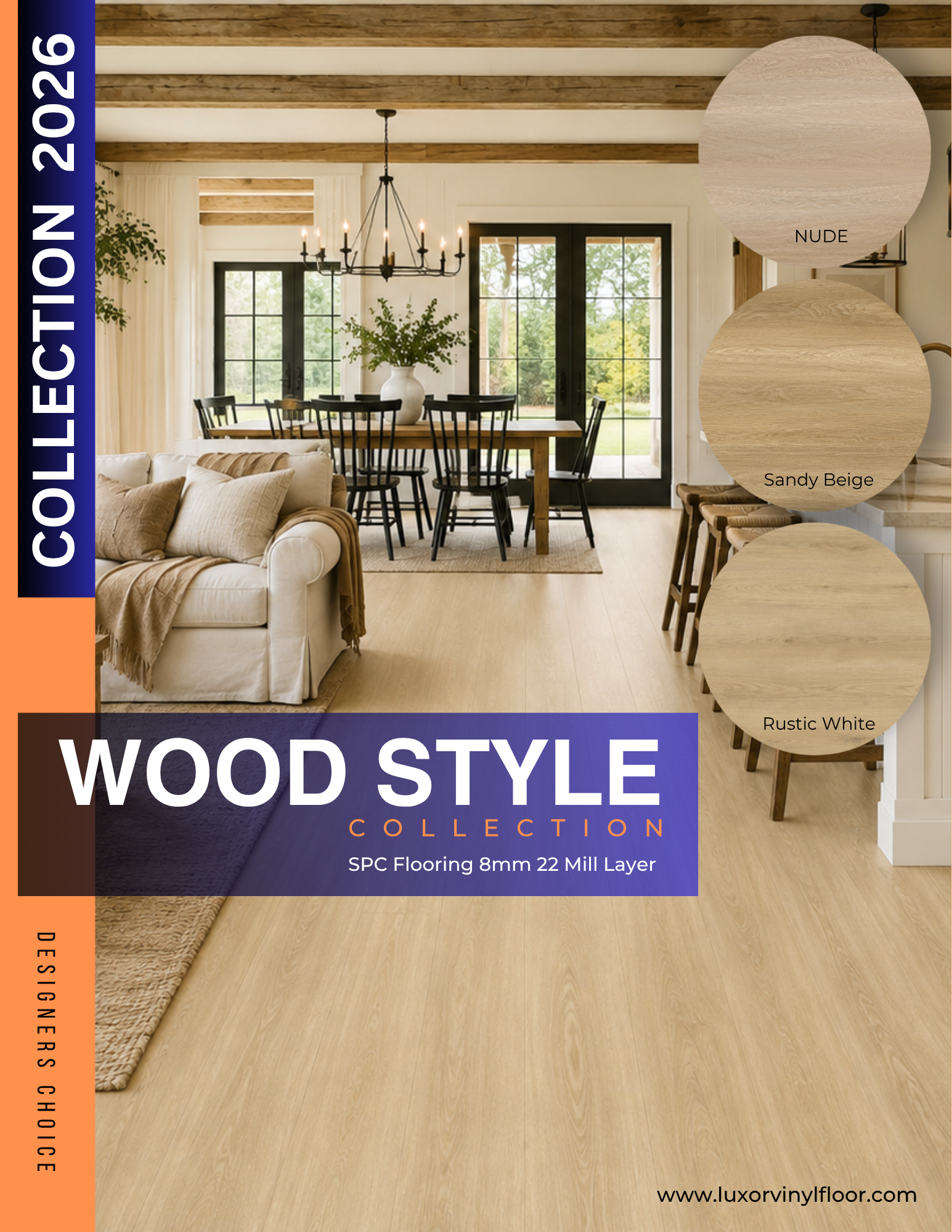 Spc Luxury Vinyl Flooring 8mm 22 mil wear layer 