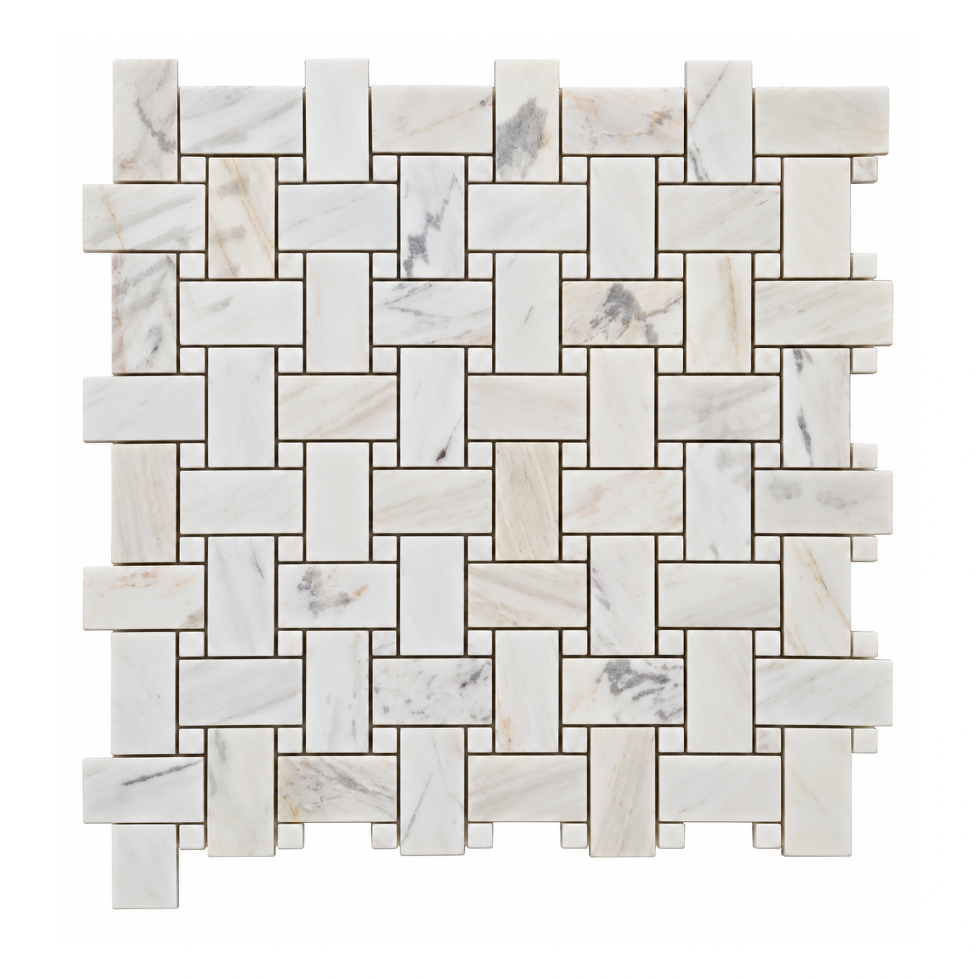 Basketweave Wooden Mosaic