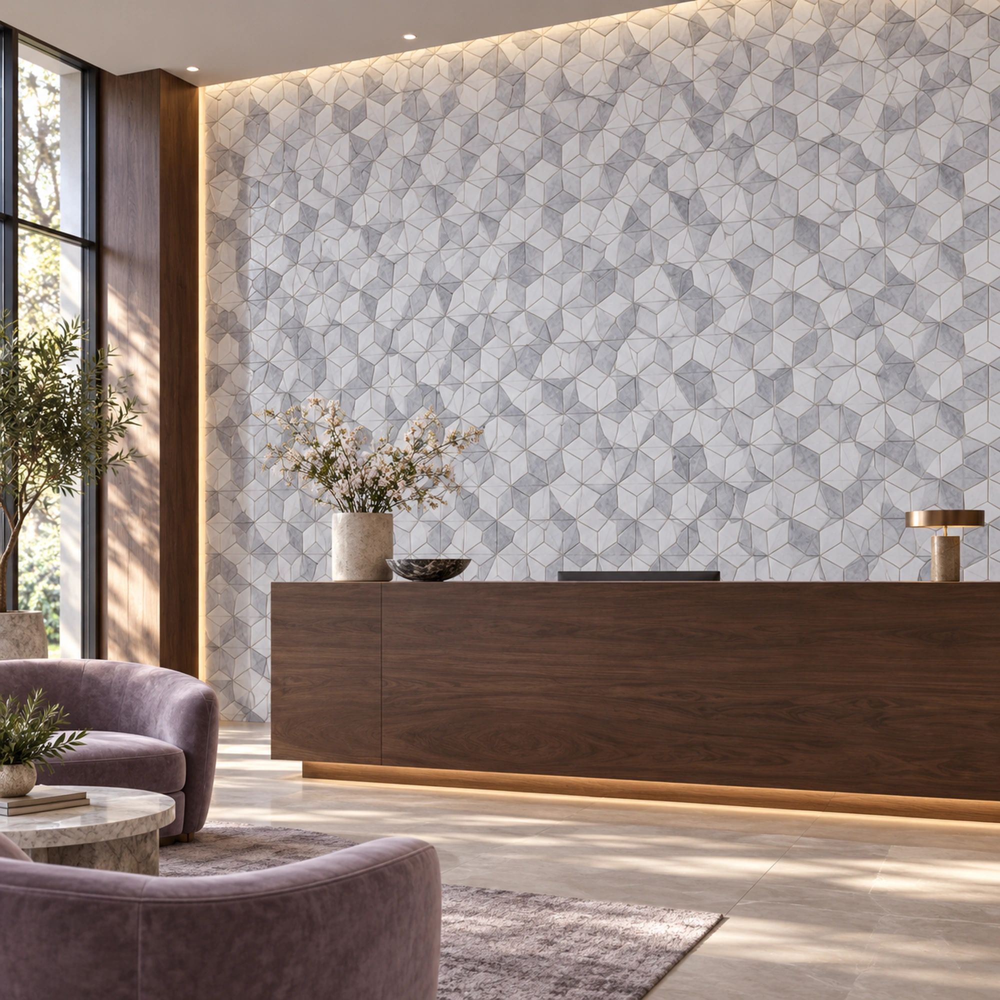 Carrara Cube Mosaic - Image 2
