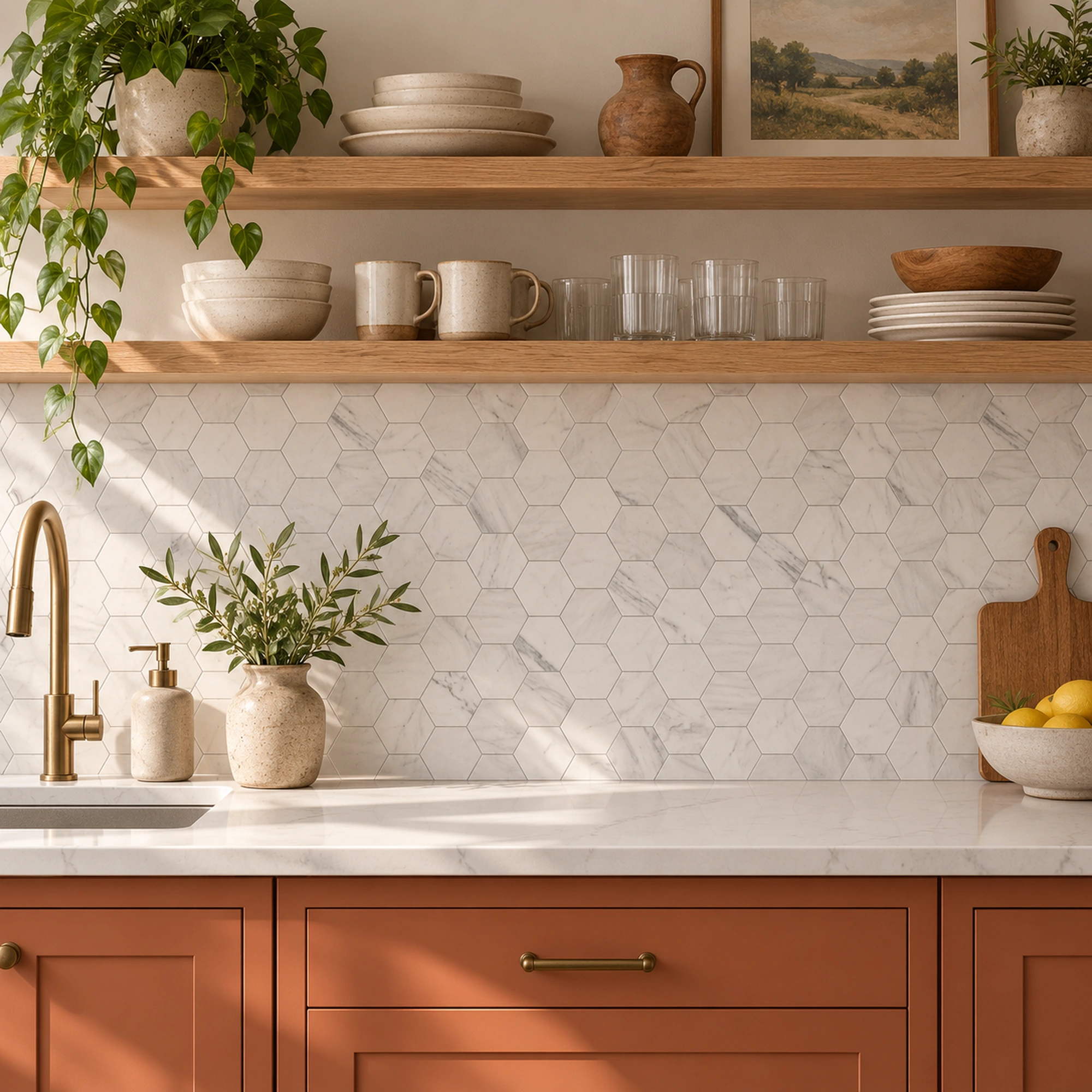 White Marble Hex 3x3 Mosaic - Image 2