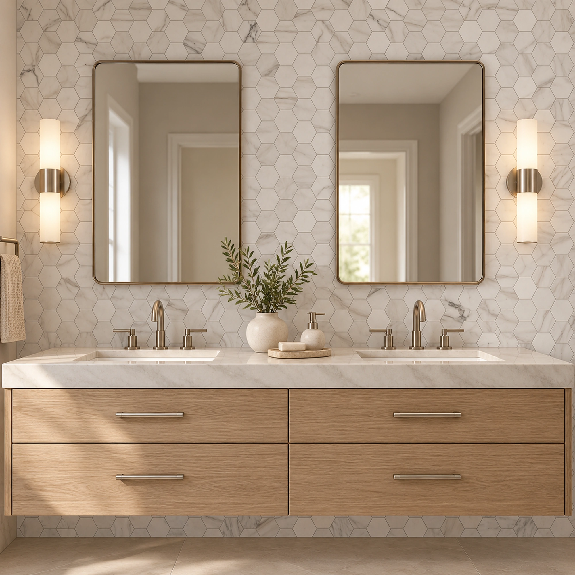 White Marble Hex 3x3 Mosaic - Image 3