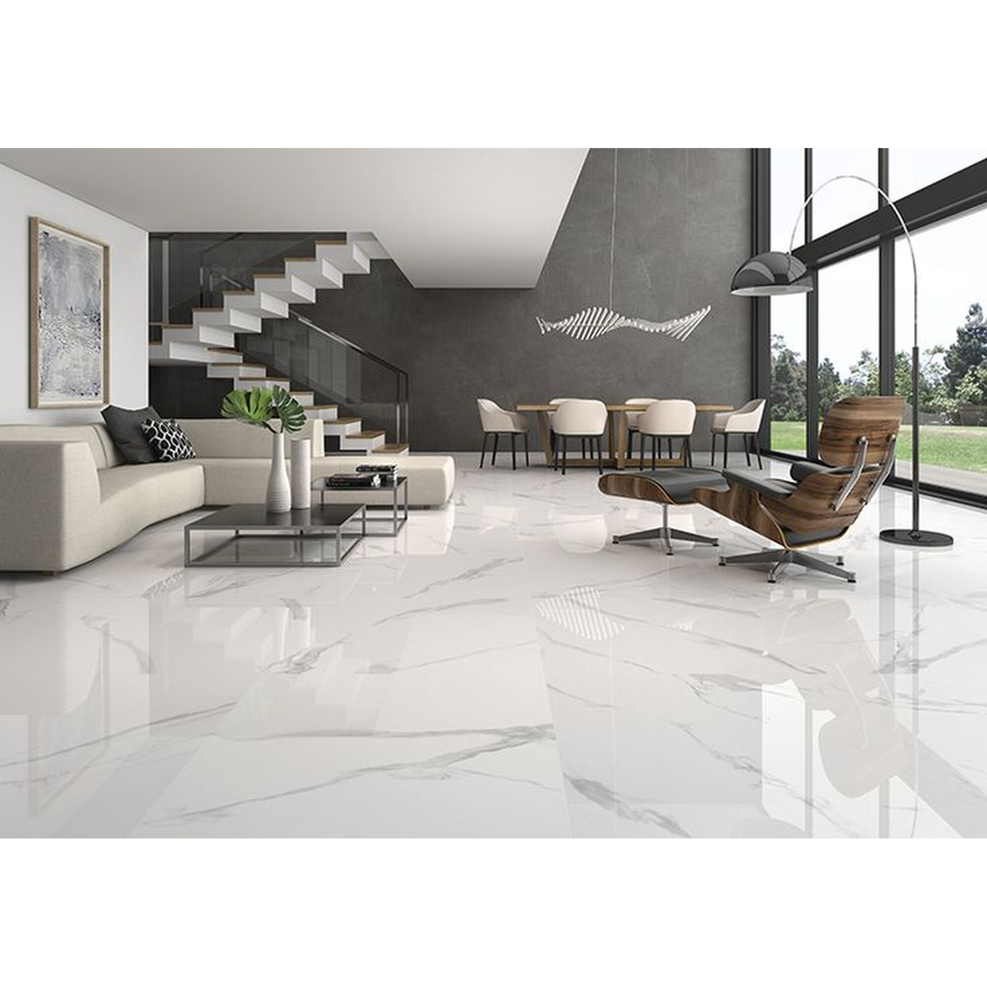Carrara White Porcelain Tile
