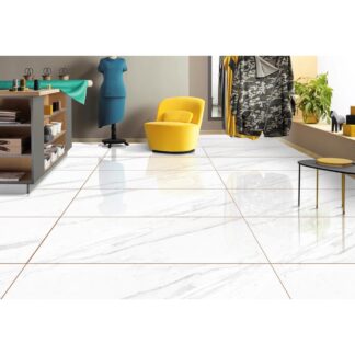 Carrara Platina 24x48 High Glossy Porcelain Tile