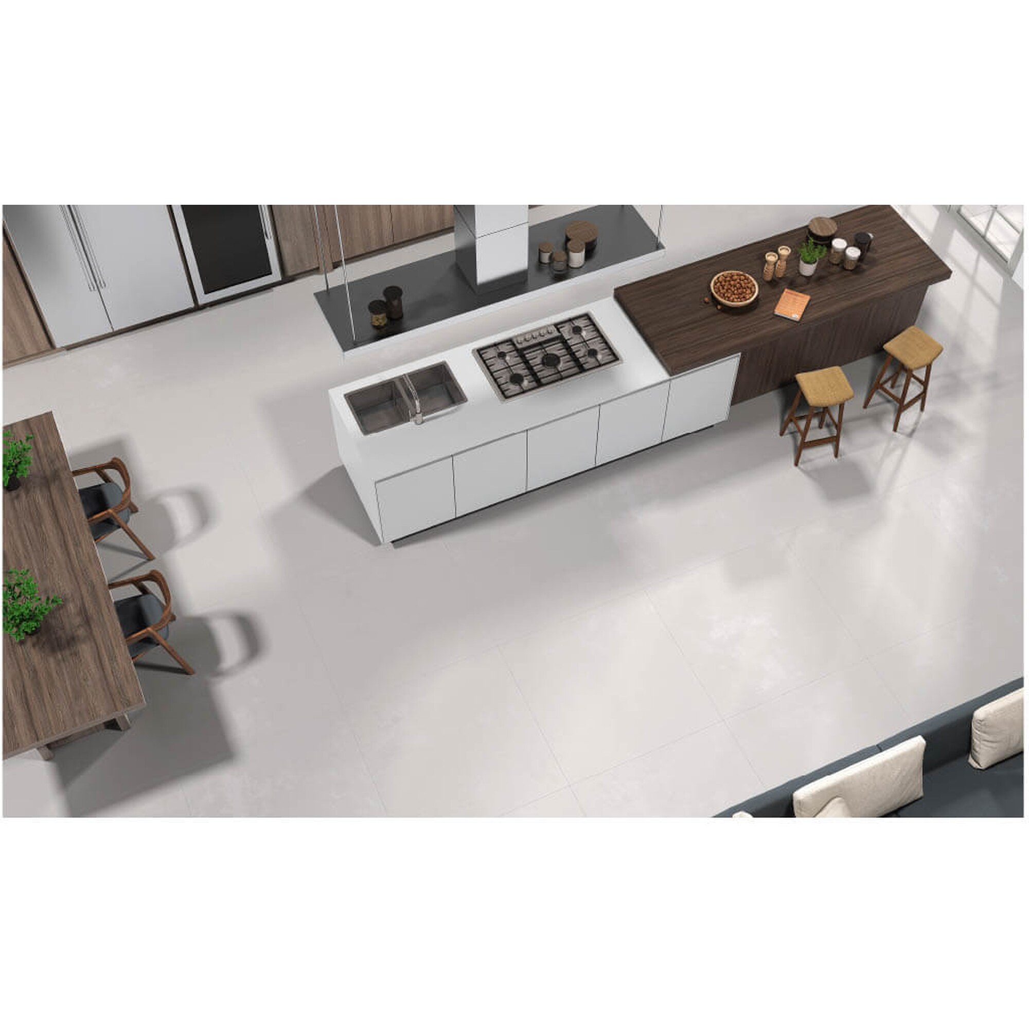 Kandence Blanco Concrete Porcelain Floor & Walls at The Flooring District